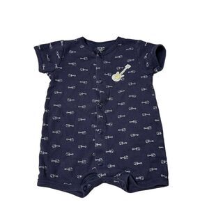 5 for $25🔥3‎ Months Carter's Blue Guitar Print Shorts Romper